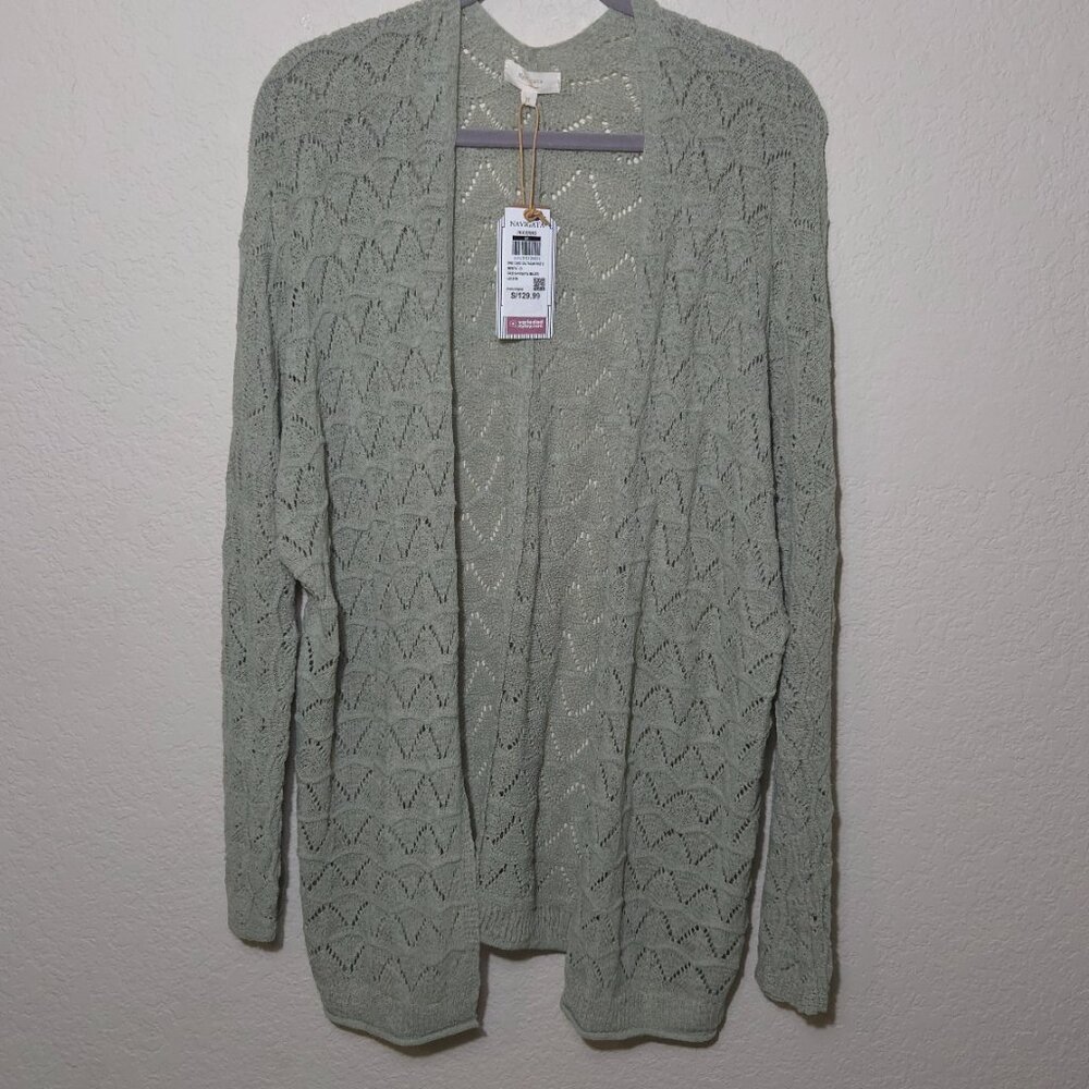 Navigata Sage Green Open Knit Cardigan - NWT - Size Medium